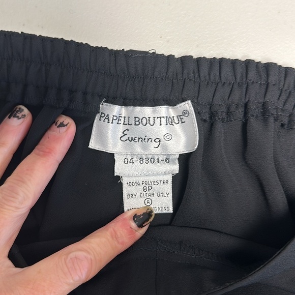 Adrianna Papell black formal silk halter top black wide leg formal pant 2 piece - Picture 6 of 13